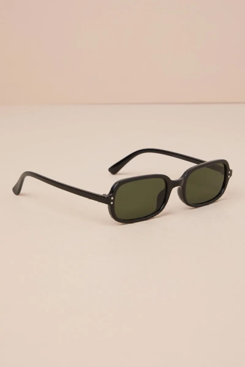 Modern Sweetie Black Small Rectangle Sunglasses sold by Lulus