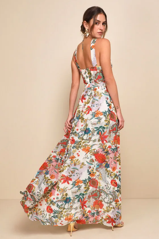 Lilja Cream Floral Print Maxi Dress sold by Lulus product image thumbnail 2