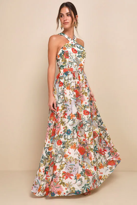 Lilja Cream Floral Print Maxi Dress sold by Lulus product image thumbnail 3