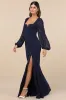 Composed Elegance Navy Balloon Sleeve Mermaid Maxi Dress sold by Lulus