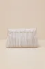 Odilia Champagne Lurex Pleated Bow Clutch sold by Lulus
