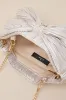Odilia Champagne Lurex Pleated Bow Clutch sold by Lulus