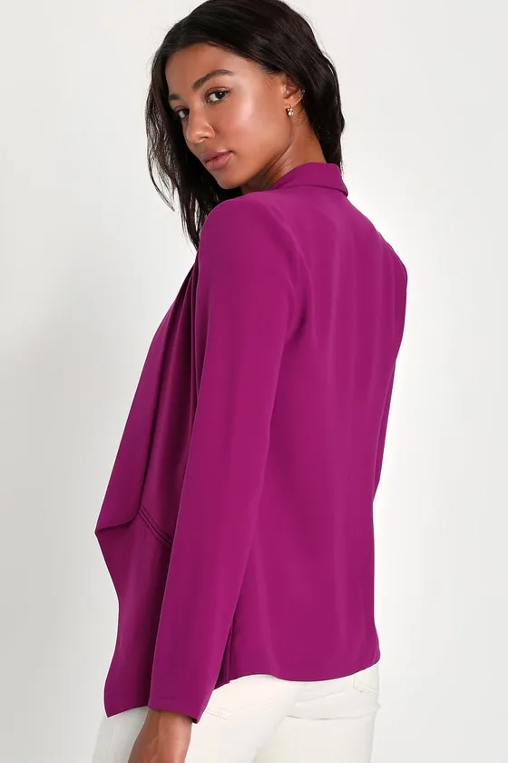 Miss Punctuality Magenta Lightweight Blazer sold by Lulus product image thumbnail 4