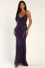 Photo Finish Purple Sequin Lace-Up Maxi Dress sold by Lulus