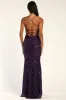 Photo Finish Purple Sequin Lace-Up Maxi Dress sold by Lulus