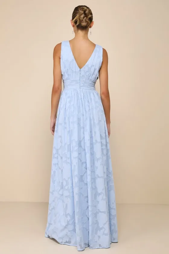 Sweet Sophistication Light Blue Burnout Floral Maxi Dress sold by Lulus product image thumbnail 2