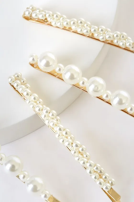 Exquisite Taste Gold and Pearl Hair Pin Set sold by Lulus product image thumbnail 3