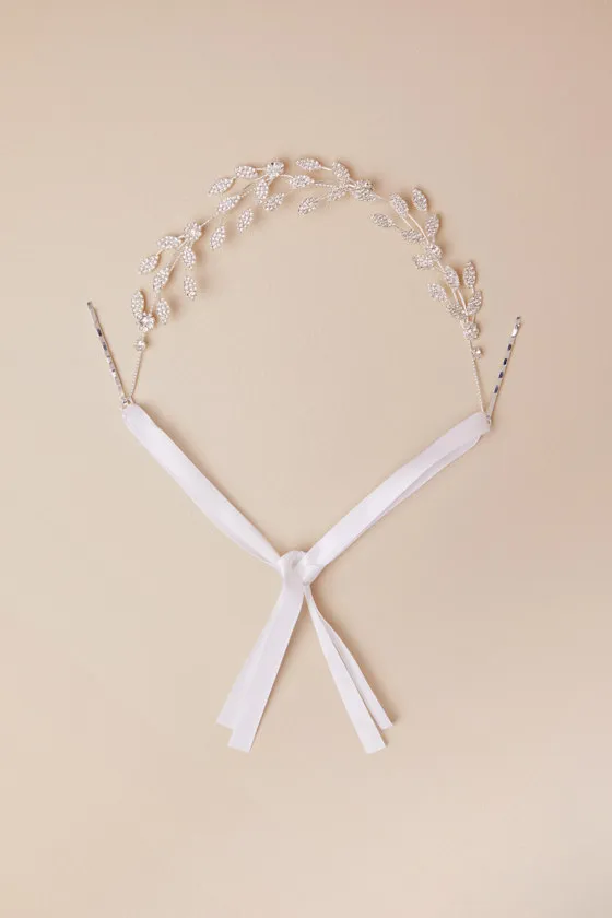 Beautiful Shine Silver Rhinestone Floral Headband sold by Lulus product image thumbnail 3