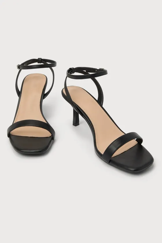 Ensley Black Kitten Heel Ankle Strap Sandals sold by Lulus product image thumbnail 2
