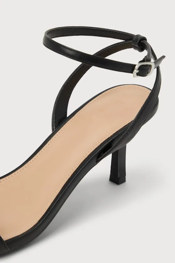 Ensley Black Kitten Heel Ankle Strap Sandals sold by Lulus product image thumbnail 3