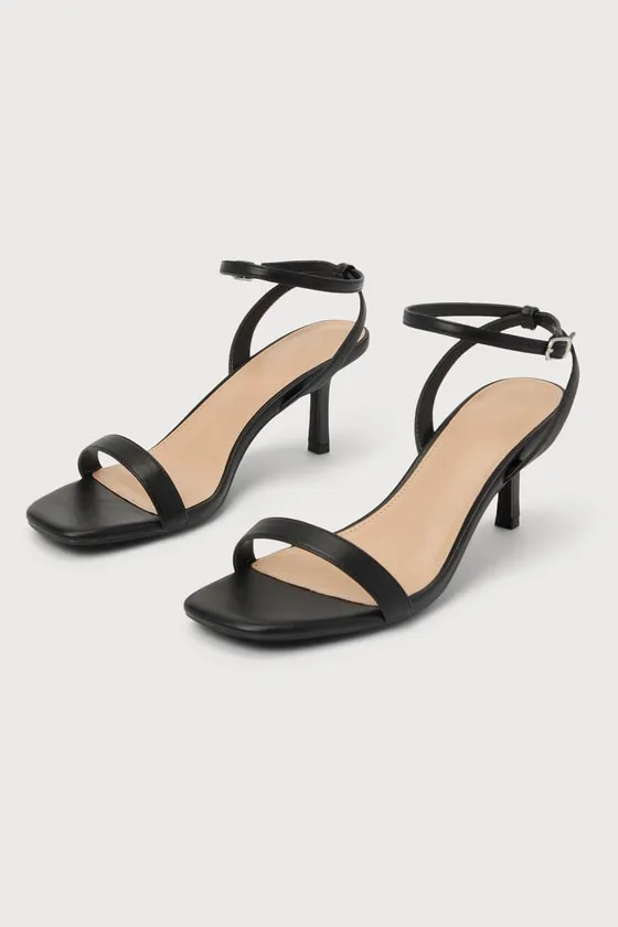 Ensley Black Kitten Heel Ankle Strap Sandals sold by Lulus product image thumbnail 4