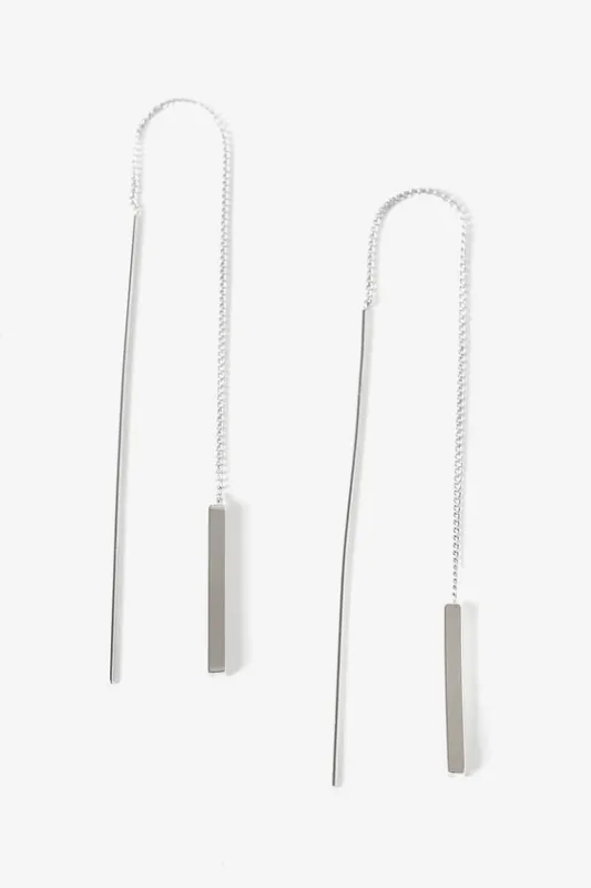 Keep it Chic Silver Threader Earrings sold by Lulus