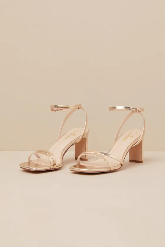 Loxley Gold Ankle Strap High Heel Sandals sold by Lulus product image thumbnail 2