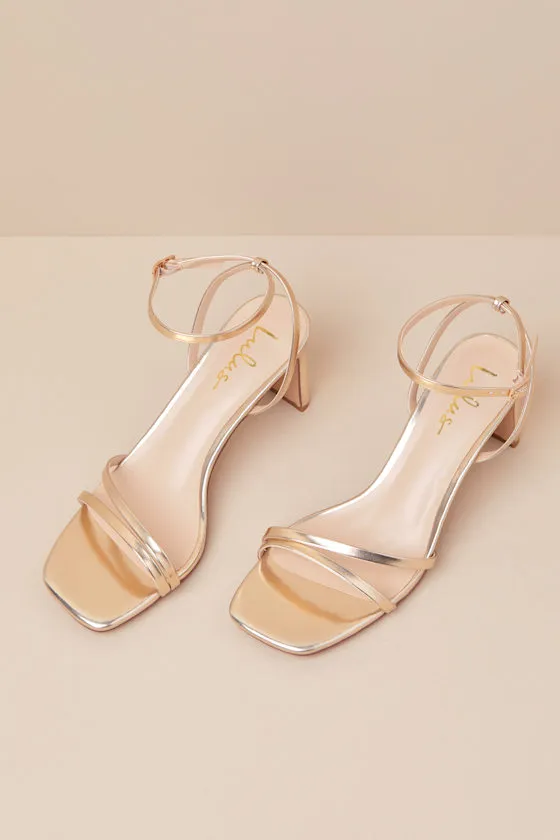 Loxley Gold Ankle Strap High Heel Sandals sold by Lulus product image thumbnail 3
