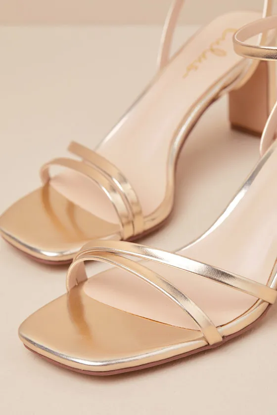 Loxley Gold Ankle Strap High Heel Sandals sold by Lulus product image thumbnail 4