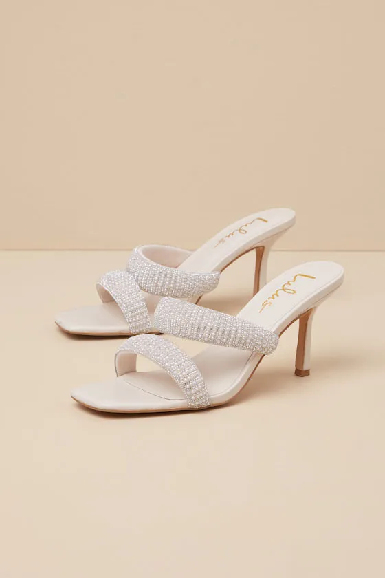 Altanna Ivory Pearl High Heel Slide Sandals sold by Lulus product image thumbnail 3