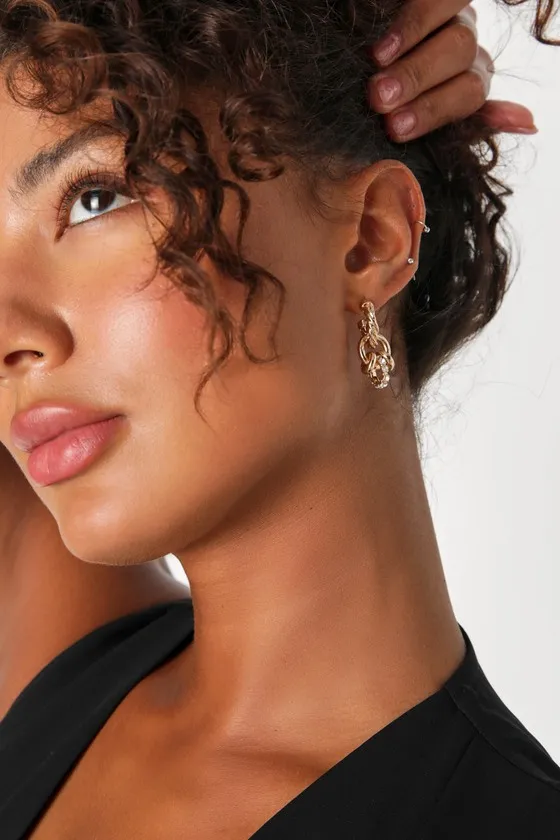 Exceptional Decadence Gold Twisted Multi Hoop Earrings sold by Lulus product image thumbnail 2