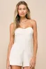 Cute Expression Cream Jacquard Strapless Bustier Romper sold by Lulus