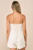 Cute Expression Cream Jacquard Strapless Bustier Romper sold by Lulus