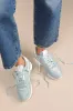 Classic Nylon Hybrid Green and Chalk Suede Leather Sneakers sold by Lulus
