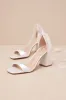 Allora White Satin Lace-Up High Heel Sandals sold by Lulus