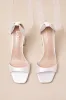 Allora White Satin Lace-Up High Heel Sandals sold by Lulus