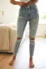 Moneymaker Light Blue Distressed High-Rise Skinny Jeans sold by Lulus
