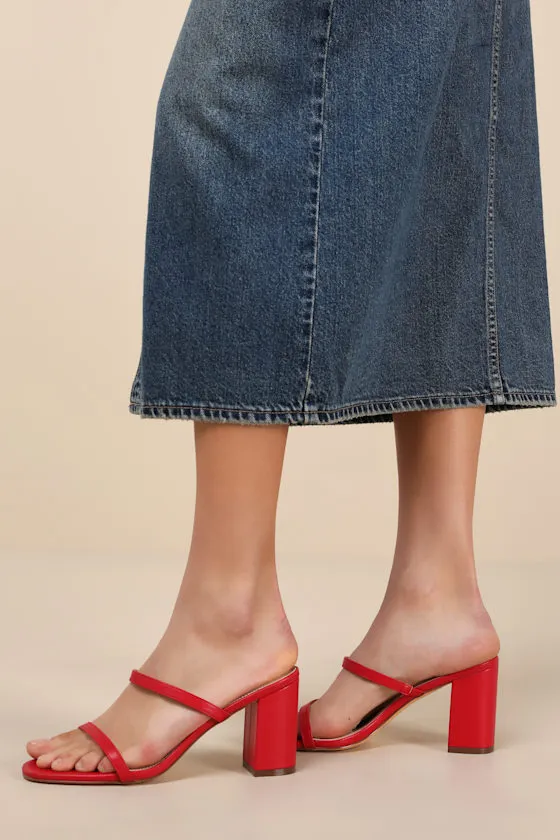 Ariellie Red High Heel Sandals sold by Lulus