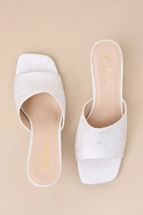 Maeler White Lace High Heel Slide Sandals sold by Lulus product image thumbnail 3