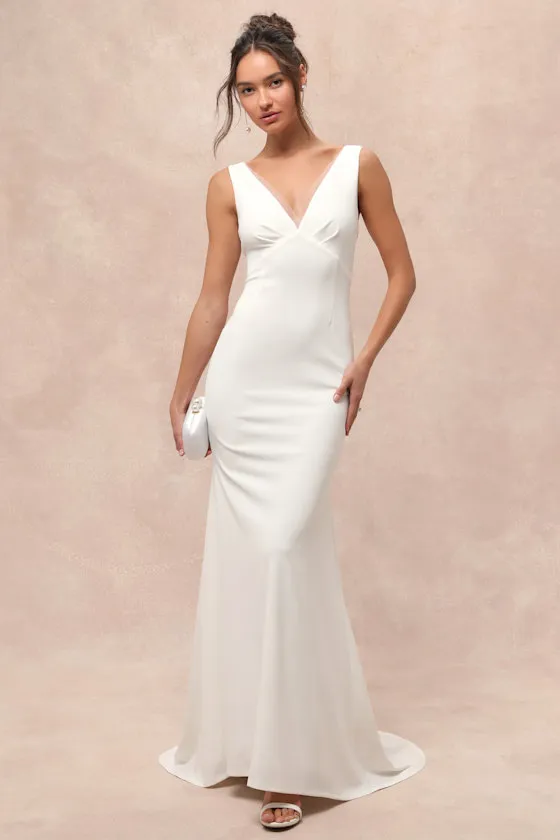 Captivating Promise White Sleeveless Mermaid Maxi Dress sold by Lulus