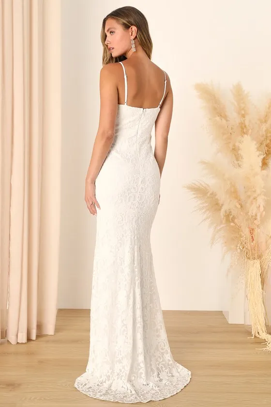 My Kind of Forever White Mesh Floral Embroidered Maxi Dress sold by Lulus product image thumbnail 2