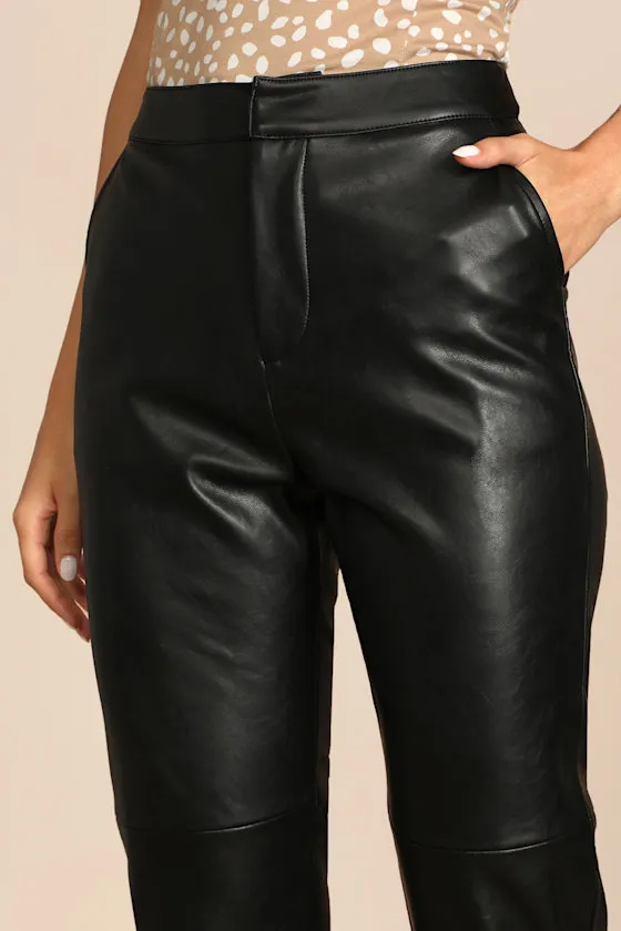 Open Minded Black Vegan Leather Pants sold by Lulus product image thumbnail 4
