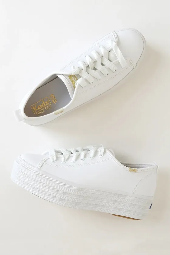 Triple Up White Leather Platform Sneakers sold by Lulus product image thumbnail 2