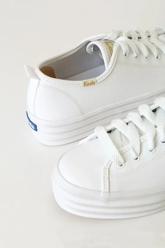 Triple Up White Leather Platform Sneakers sold by Lulus product image thumbnail 3