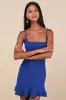Compelling Composure Blue Sleeveless Ruffled Bodycon Mini Dress sold by Lulus