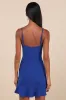 Compelling Composure Blue Sleeveless Ruffled Bodycon Mini Dress sold by Lulus