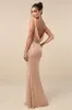 Dazzling Finesse Tan Mesh Rhinestone Cowl Back Maxi Dress sold by Lulus