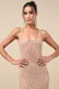 Dazzling Finesse Tan Mesh Rhinestone Cowl Back Maxi Dress sold by Lulus
