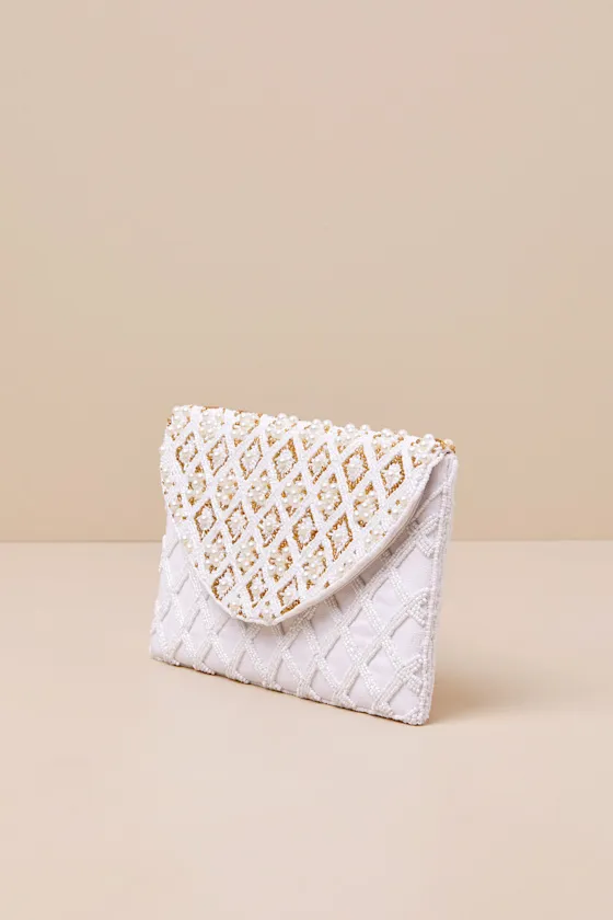 Luxurious Aspect White Beaded Pearl Clutch sold by Lulus product image thumbnail 4