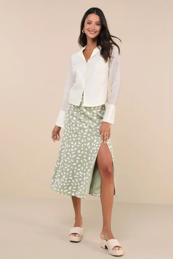 Poised Essence Ivory Collared Button-Up Long Sleeve Top sold by Lulus product image thumbnail 3