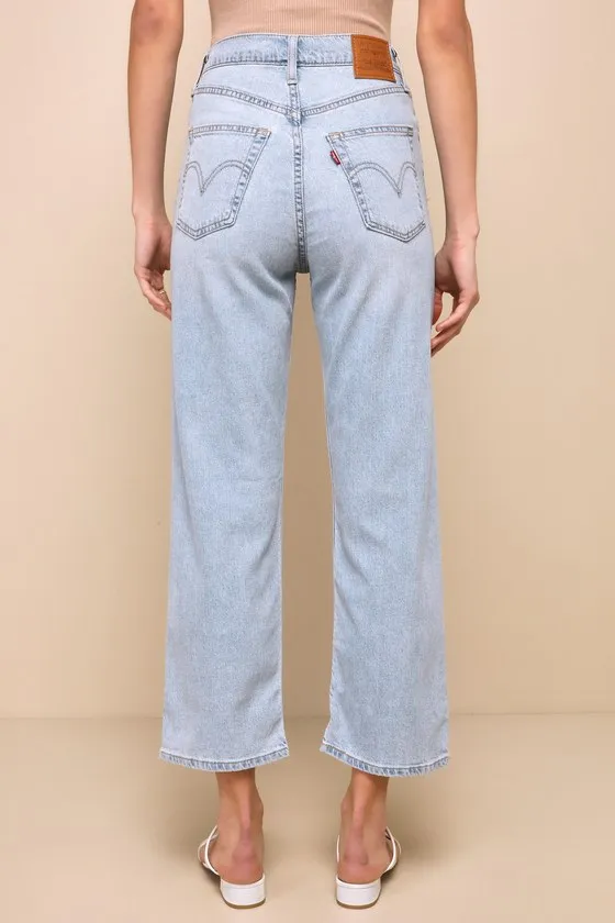 Ribcage Light Wash Straight Ankle Denim Jeans sold by Lulus product image thumbnail 3