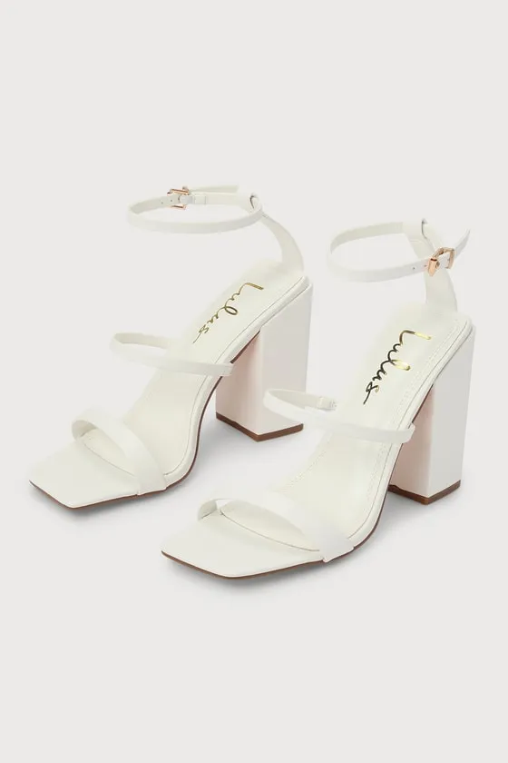 Mabie White Ankle Strap High Heel Sandals sold by Lulus product image thumbnail 3