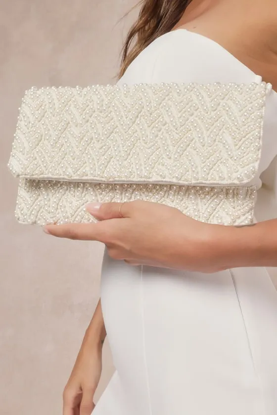 Pearl-Fect Day Ivory Beaded Clutch sold by Lulus product image thumbnail 2