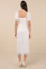 Glorious Poise Ivory Sequin Pearl Puff Sleeve Midi Dress sold by Lulus