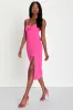 Party Persona Hot Pink Sleeveless Twist-Front Midi Dress sold by Lulus