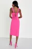 Party Persona Hot Pink Sleeveless Twist-Front Midi Dress sold by Lulus