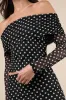Notoriously Cute Black Polka Dot Mesh Off-the-Shoulder Top sold by Lulus