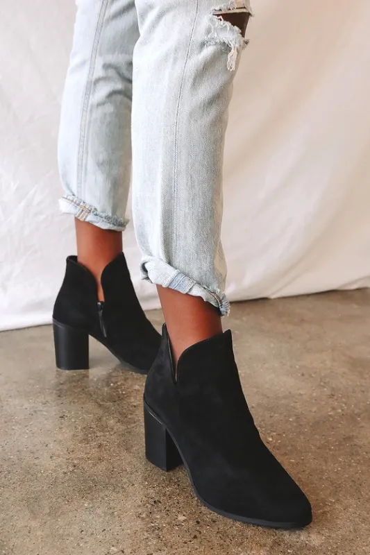 Martella Black Suede Ankle Booties sold by Lulus