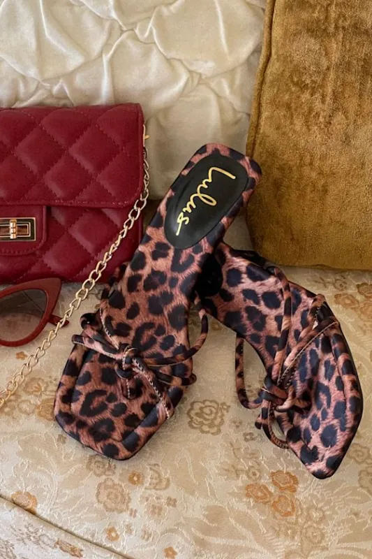 Thorian Leopard Knotted Thong High Heel Sandals made by Lulus