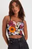 Flirty Icon Black 3D Floral Embroidered Bustier Tank Top sold by Lulus